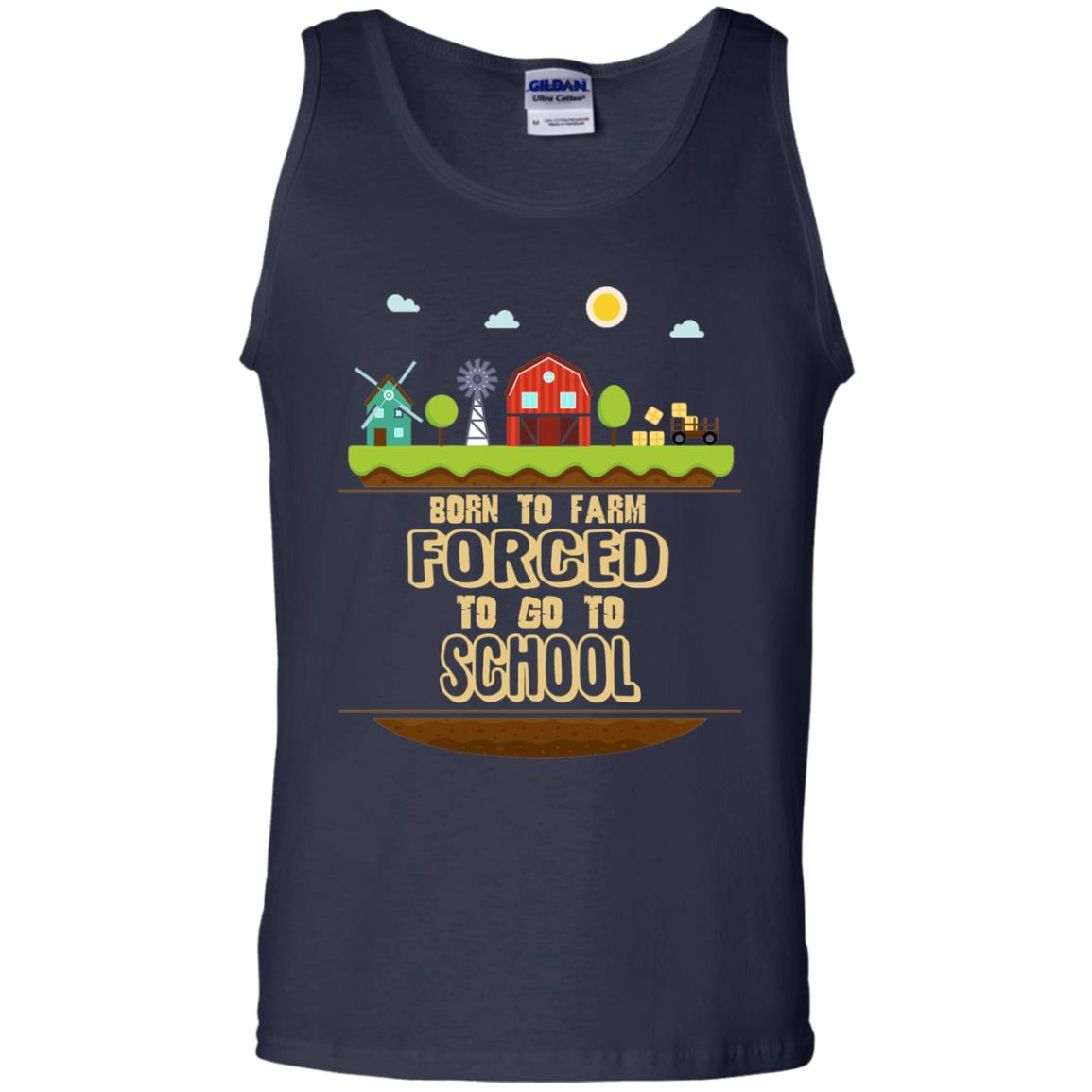 Born To Farm Forced To Go To School Farmer First Day Of School Shirt Navy
