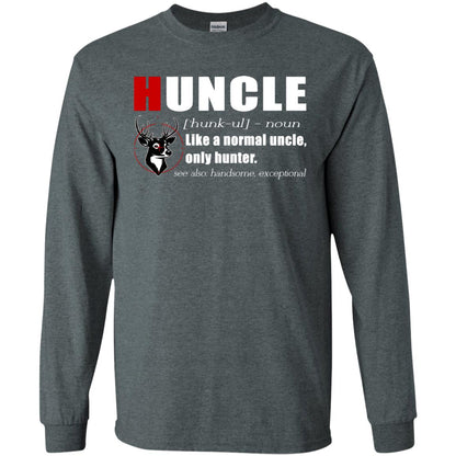 Huncle Definition Like A Normal Uncle Only Hunter Hunting Uncle Gift Shirt For Mens Dark Heather