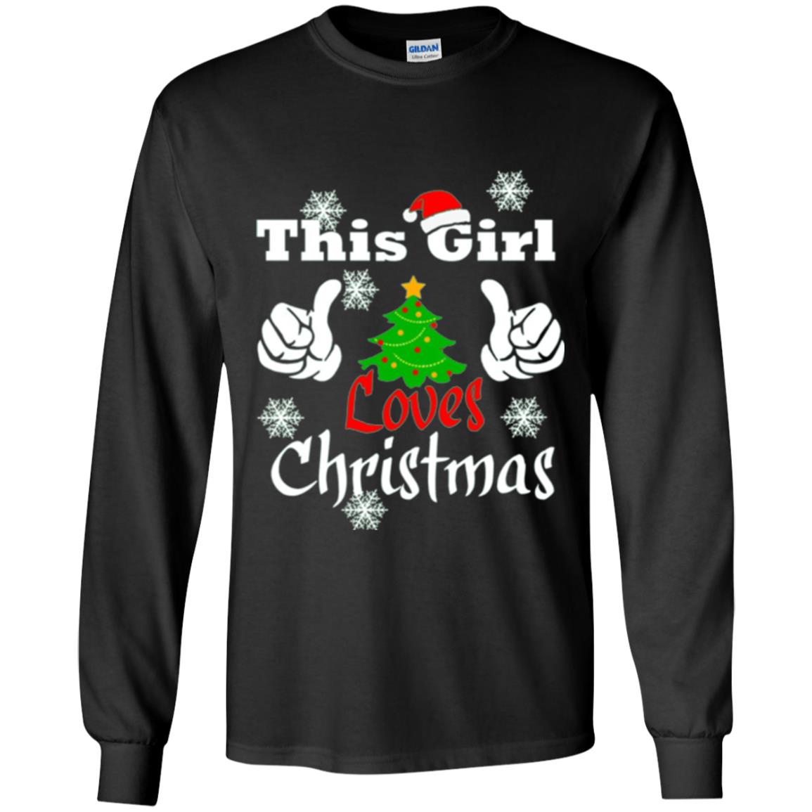 Funny Christmas This Girl Loves Christmas T-shirt Black