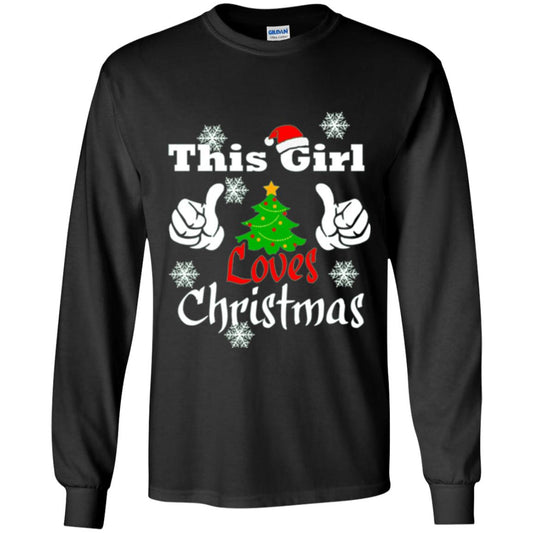 Funny Christmas This Girl Loves Christmas T-shirt Black
