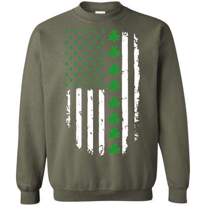 St. Patrick's Day T-shirt Irish American Flag T-shirt Military Green