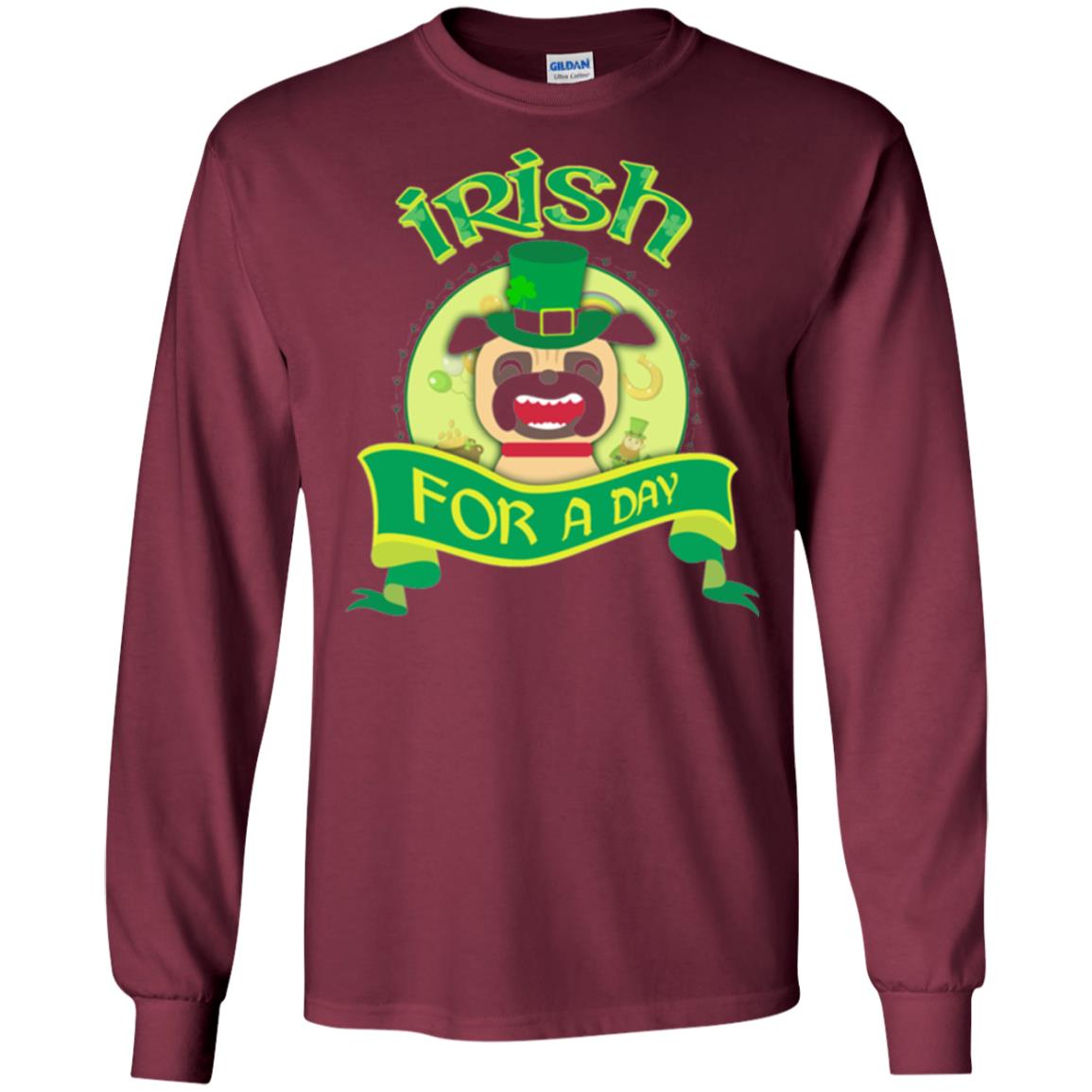 Saint Patrick_s Day T-shirt Amazing I_m Irish Pug Maroon