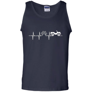 Cat Lovers T-shirt Jeep And Paw Heartbeat