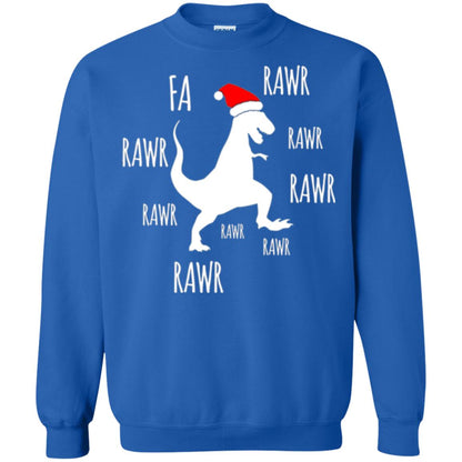 Christmas T-shirt Fa Rawr Rawr Funny T-rex Dinosaur Royal