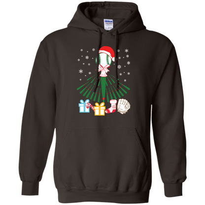 Baseball Christmas T-Shirt Dark Chocolate