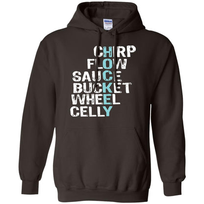 Eat Sleep Hockey Flow Celly Sauce Bucket Flow Wheel Shirt Dark Chocolate