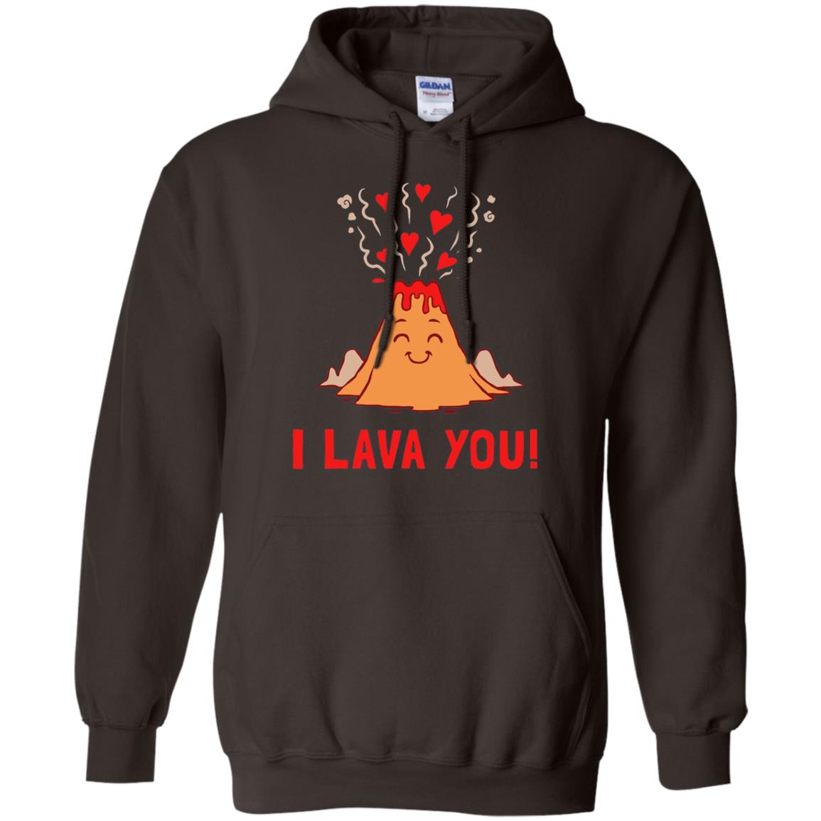 Funny Volcano Valentines Love T-shirt I Lava You T-shirt Dark Chocolate