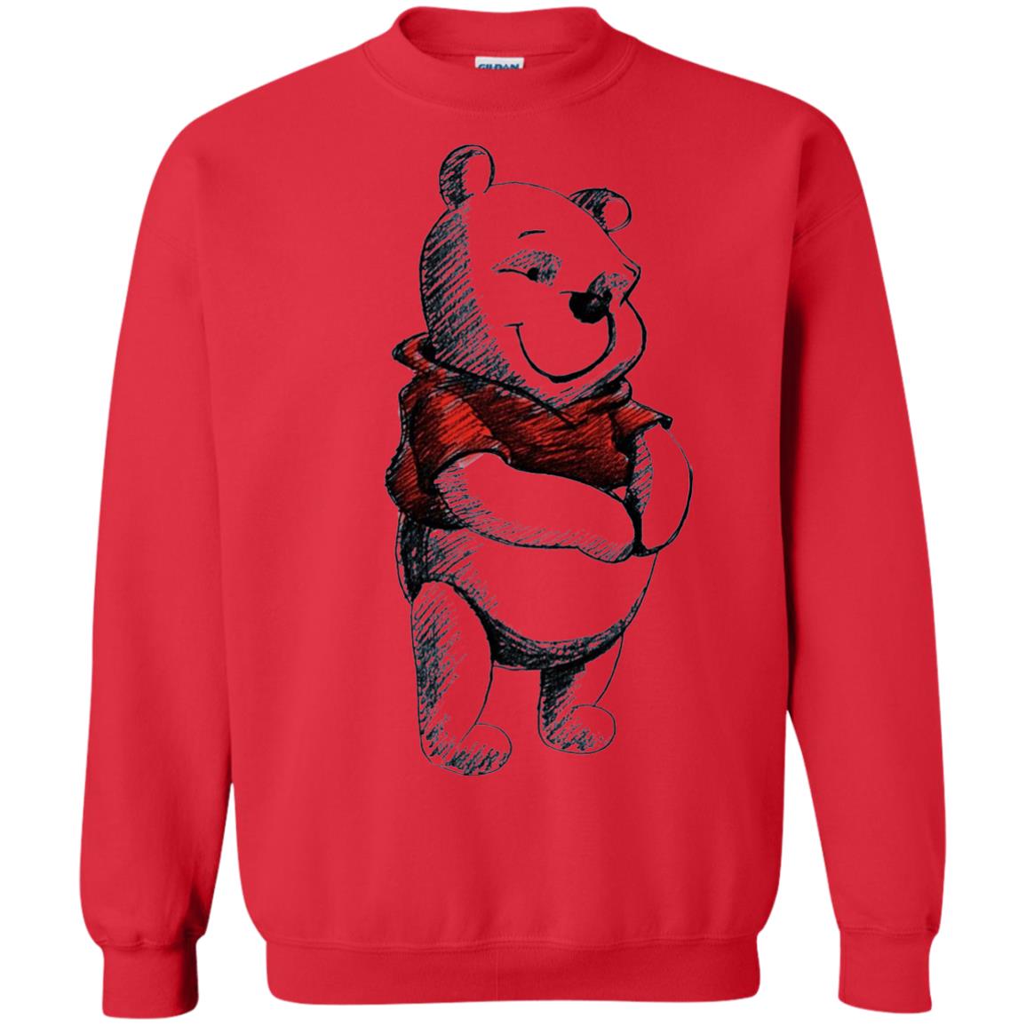 Sketch Of Winnie The Pooh Movie Lover T-shirt Red