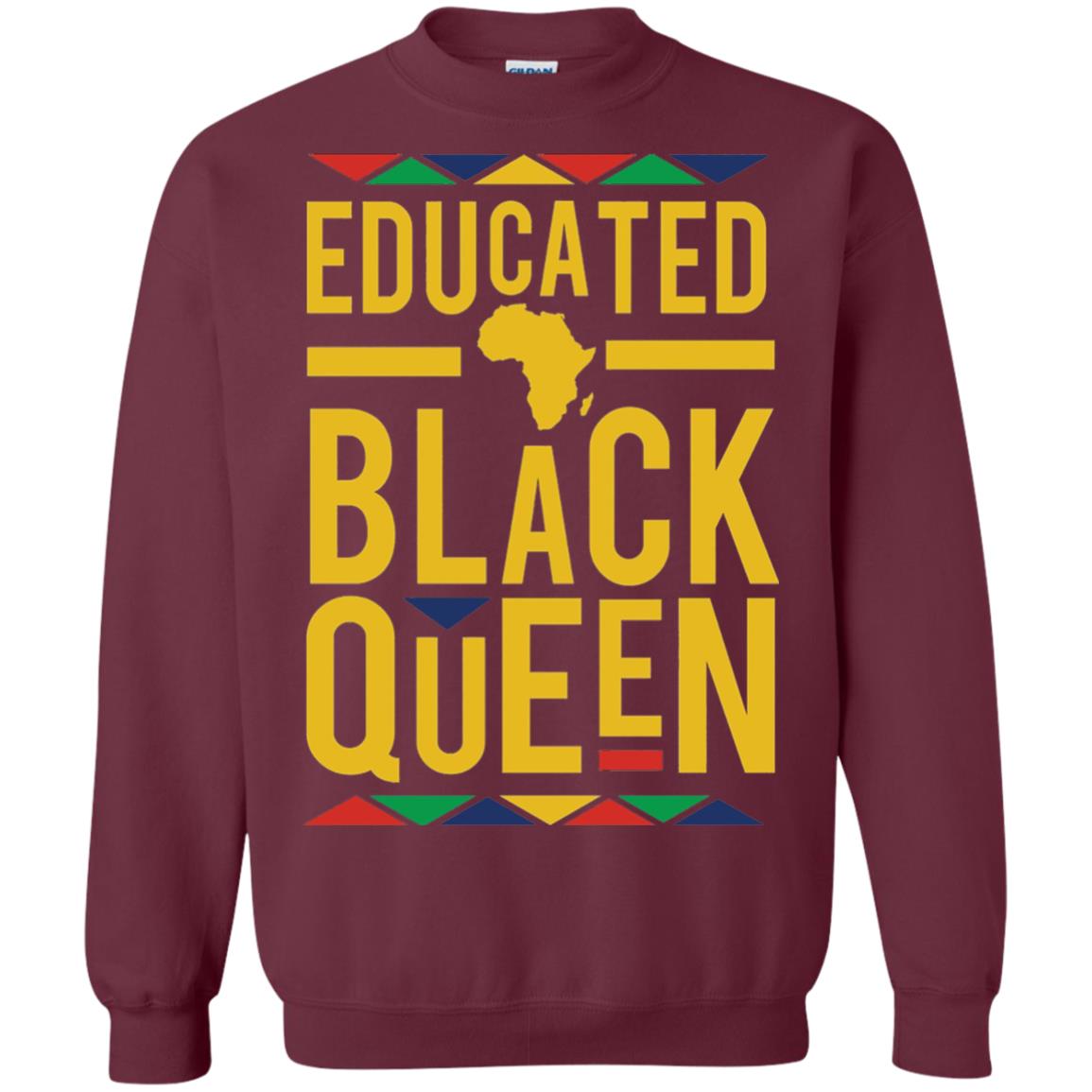 African Dna Pride T-shirt Dashiki Educated Black Queen Maroon