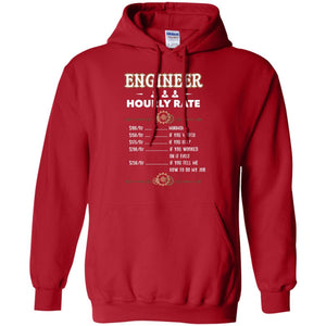 Engineer Hourly Rate Shirt For Mens Or WomensG185 Gildan Pullover Hoodie 8 oz.