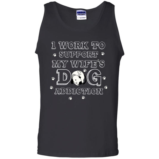 Husband T-shirt I Work To Support My Wife's Dog Addiction Black