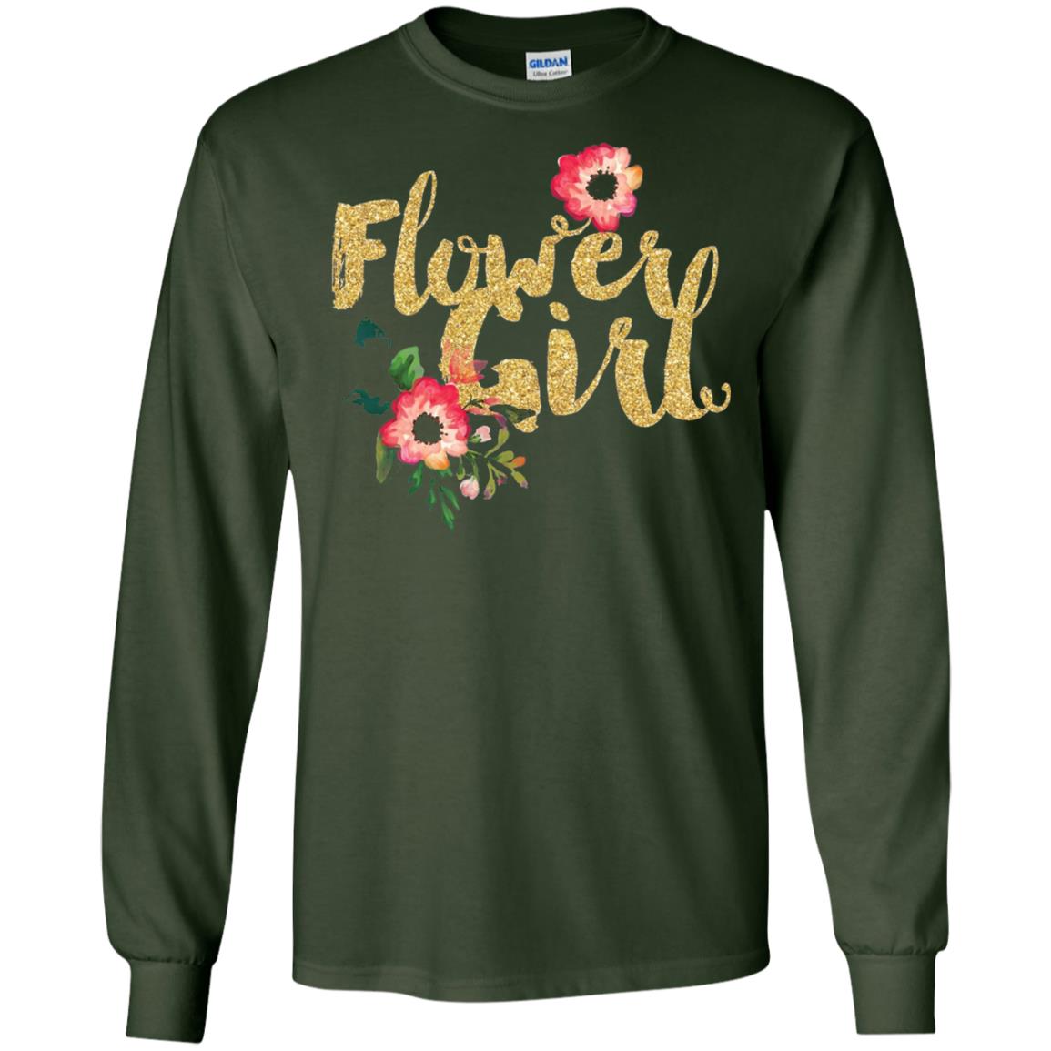 Flower Girl Bridesmaid Wedding Reception T-shirt Forest Green