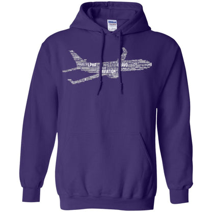 Alphabet Airplane Pilot T-shirt Purple