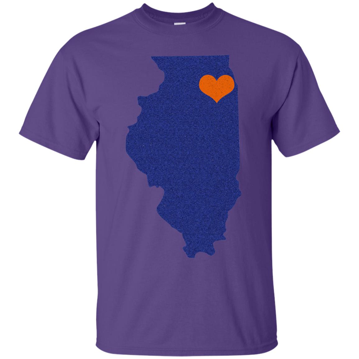 Football T-shirt Chicago Illinois Heart Purple