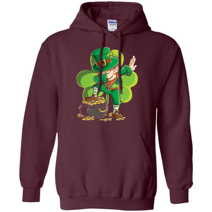 Dabbing Leprechaun St Patricks Day T-shirt Maroon