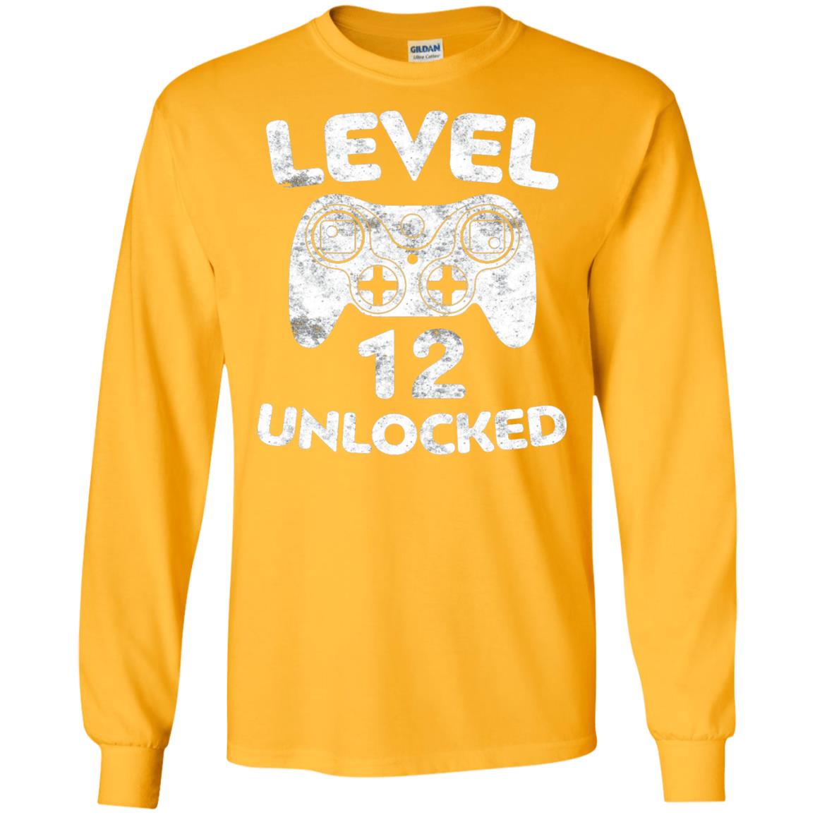 Level 12 Unlocked 12th Video Gamer Birthday Shirt Gold