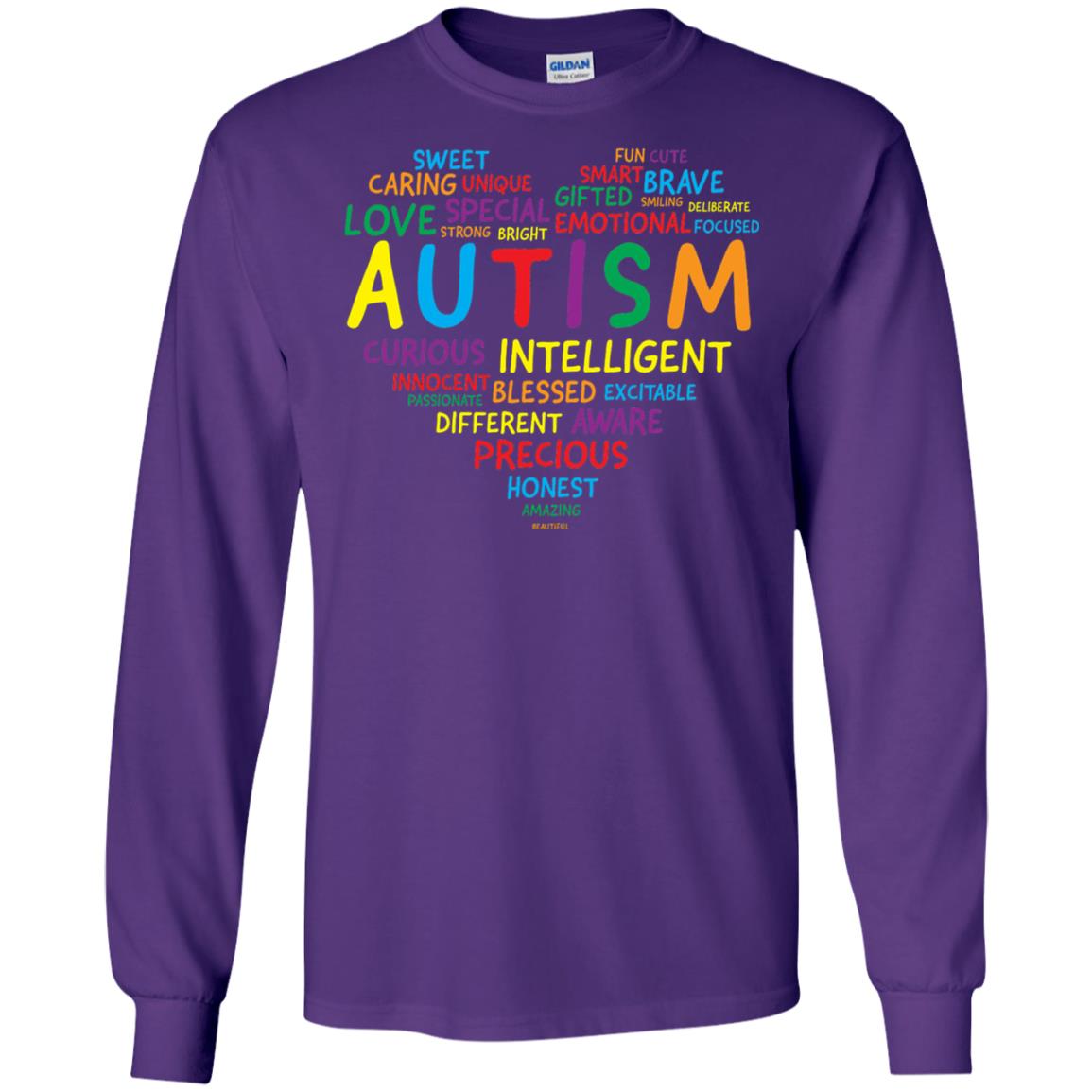Autism Heart Autism Awareness T-shirt Purple