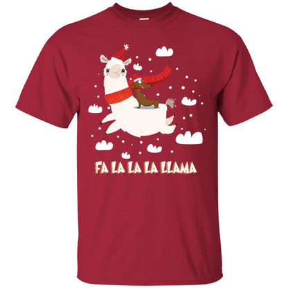 Fa La La La Llama With Dachshund X-mas Gift Shirt Cardinal