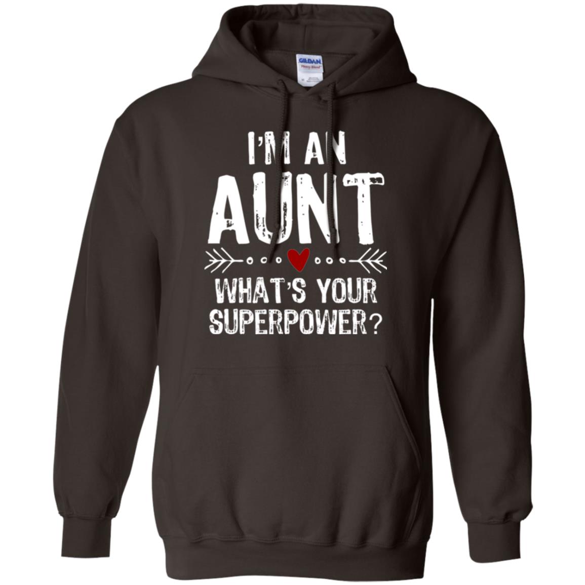Aunt T-shirt I_m An Aunt What_s Your Superpower Dark Chocolate