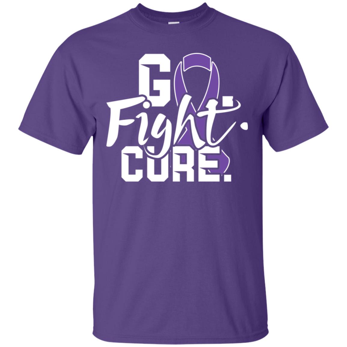 Pancreatic Leiomyosarcoma Awareness Go Fight Cure Purple Ribbon Shirt Purple