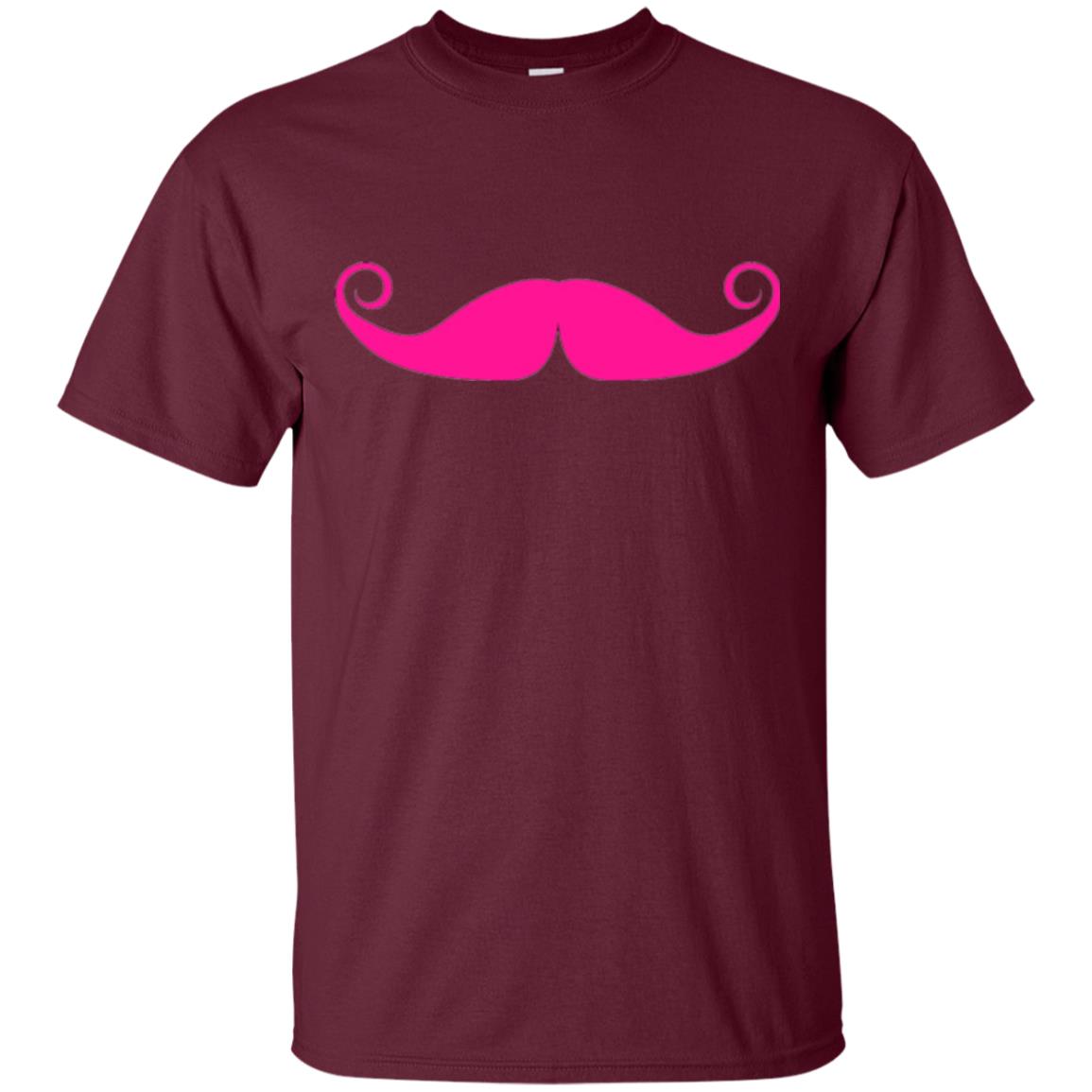Pink Mustache T-shirt Funny Gift For Men Maroon