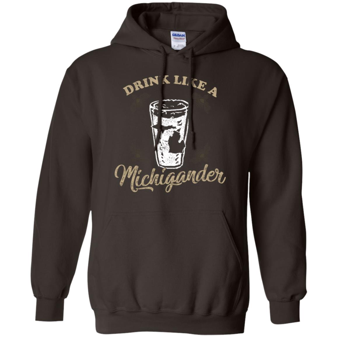 Drink Like Michigander Shirt Dark Chocolate