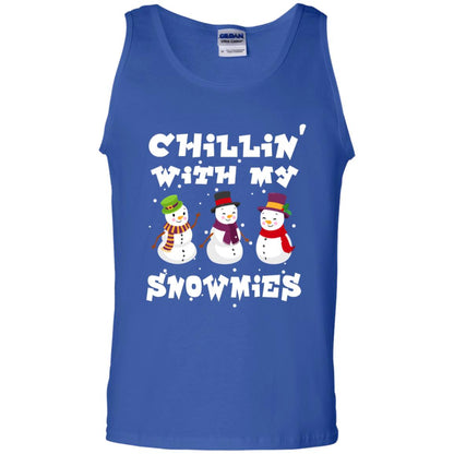 Chillin' With My Snowmie Snowman X-mas Gift Shirt For Mens Womens Kids Royal