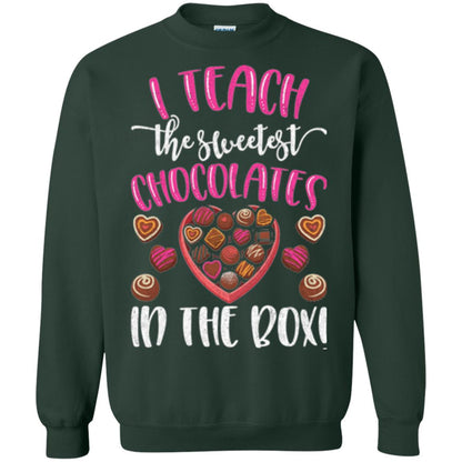 Valentines Day T-shirt I Teach The Sweetest Chocolates In The Box Forest Green