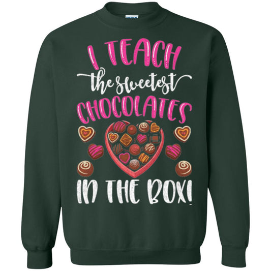 Valentines Day T-shirt I Teach The Sweetest Chocolates In The Box Forest Green