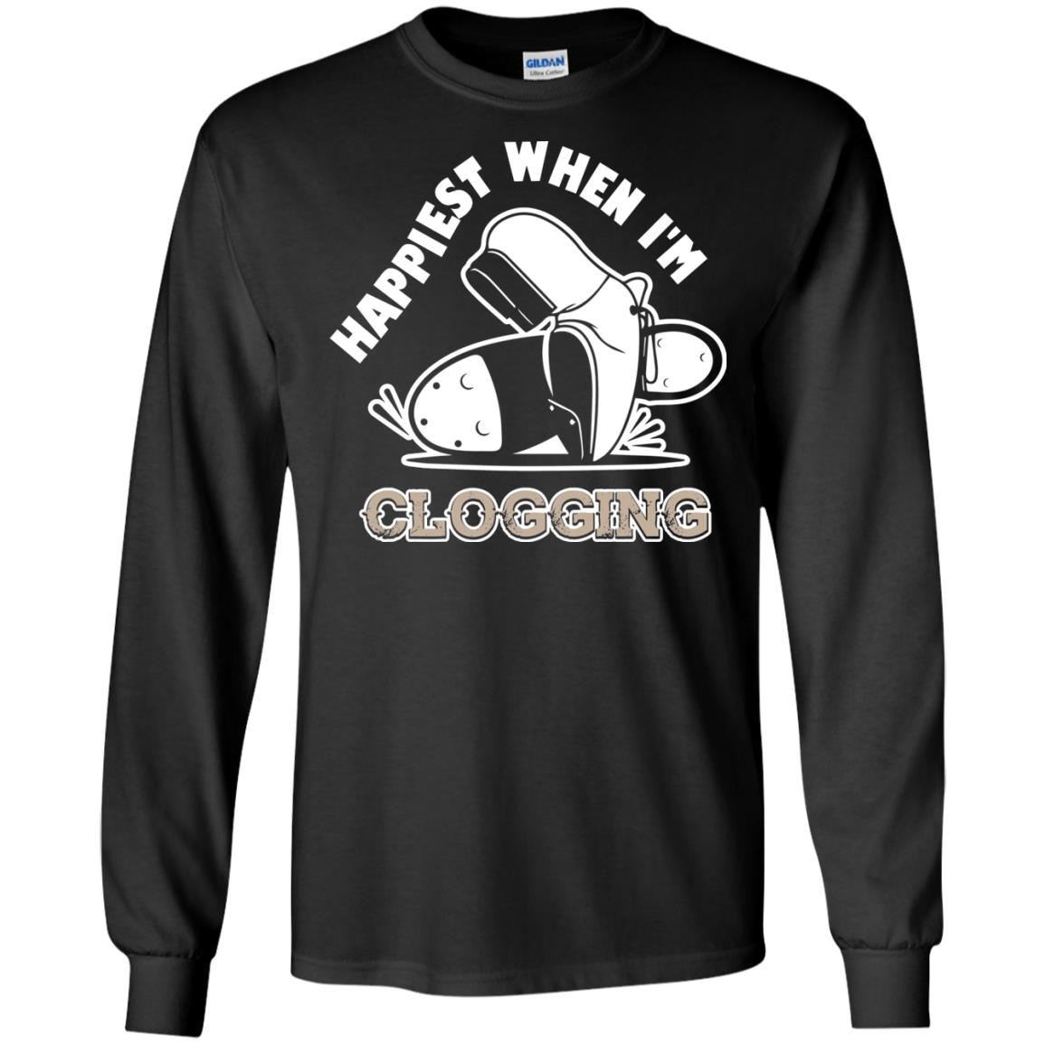 Clogger T-shirt Happiest When I'm Clogging Black