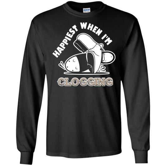 Clogger T-shirt Happiest When I'm Clogging Black