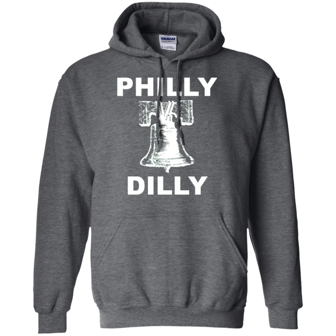 Football T-shirt Philly Dilly With Liberty Bell And Crack Philadelphia Dark Heather