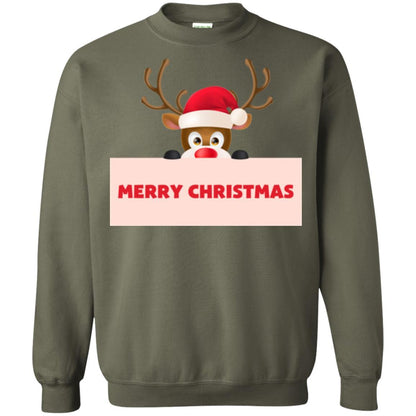 Christmas T-shirt Reindeer Merry Christmas T-shirt Military Green