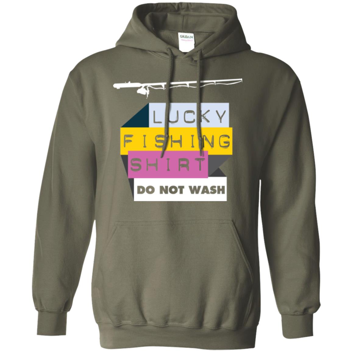 Fisherman T-shirt Lucky Fishing Shirt Do Not Wash Military Green