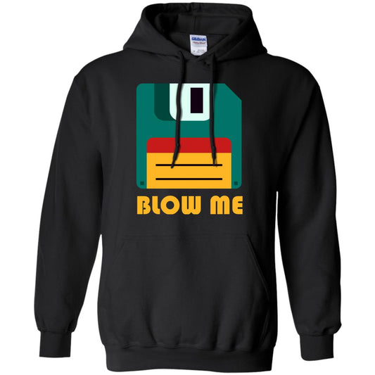 Blow Me Funny Floppy Disk Saying T-shirt Black