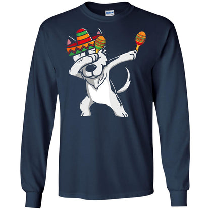 Dabbing Husky Funny Cinco De Mayo T-shirt Navy