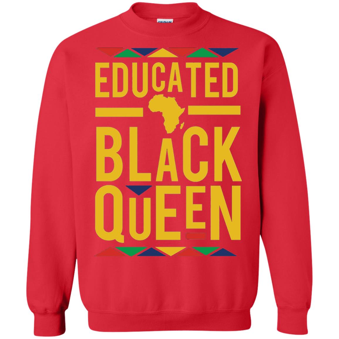 African Dna Pride T-shirt Dashiki Educated Black Queen Red