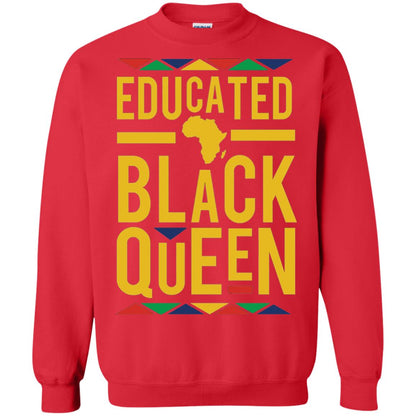 African Dna Pride T-shirt Dashiki Educated Black Queen Red
