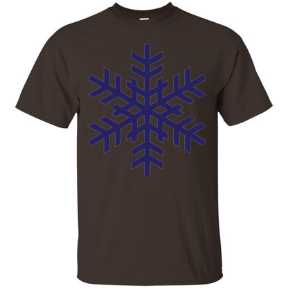 Christmas T-shirt Navy Blue Snowflake T-shirt Dark Chocolate