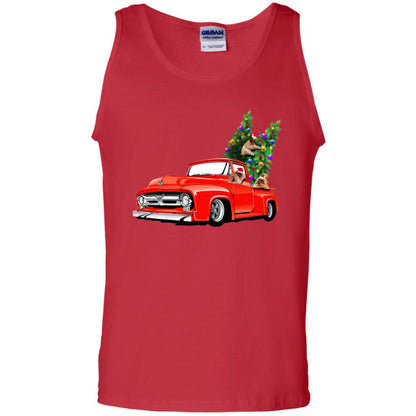Christmas Tree And Sloths On Car X-mas Gift Shirt Red