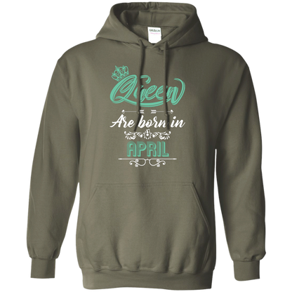 Brithday T-Shirt Queen Are Born In April Military Green
