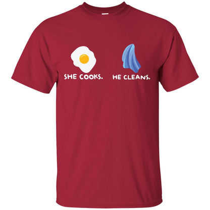 She Cooks He Cleans Shirt For Couple Cardinal