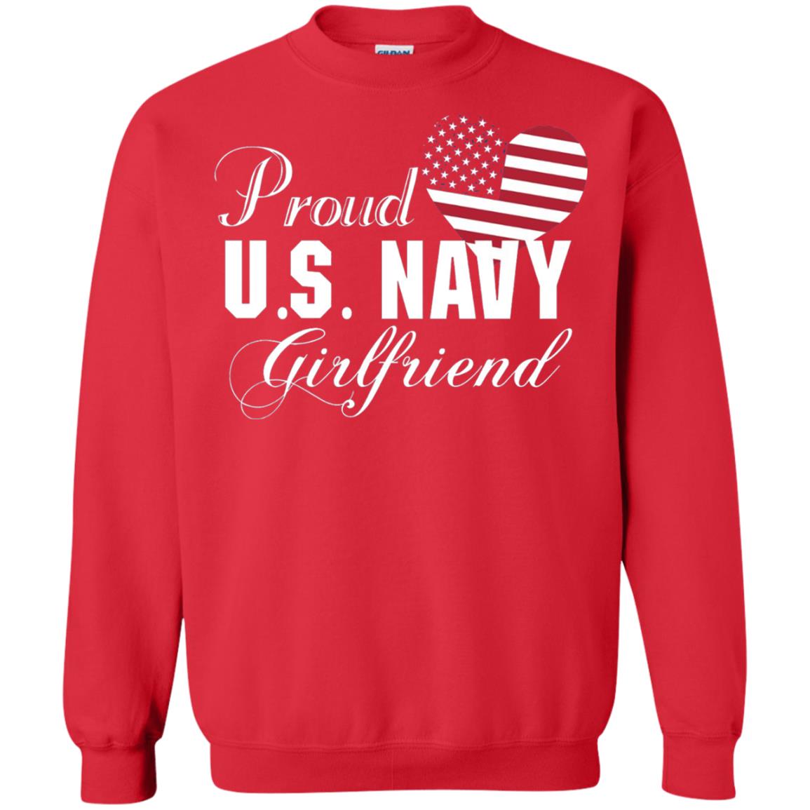 Pride U.s. Army Shirt Proud Navy Girlfriend Heart Red