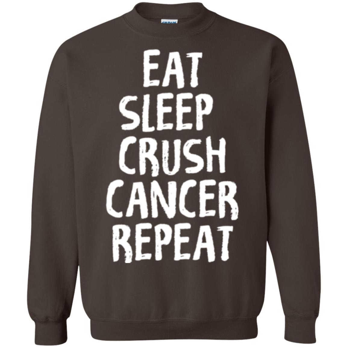Eat Sleep Crush Cancer Repeat Fight Strength T-shirt Dark Chocolate