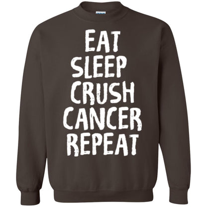 Eat Sleep Crush Cancer Repeat Fight Strength T-shirt Dark Chocolate