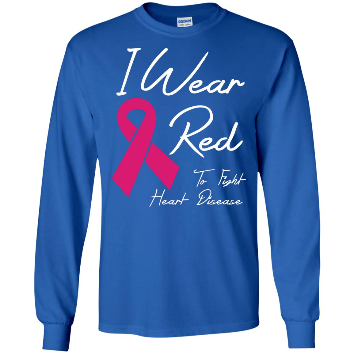 I Wear Red To Fight Heart Disease T-shirt Royal