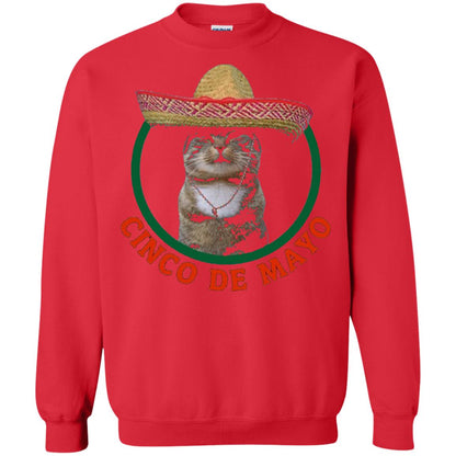 Cinco De Mayo Kitty Cat Funny Cute Meow Sombrero T-shirt Red