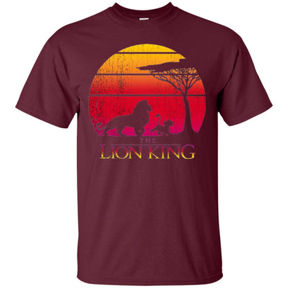 Cartoon T-shirt Lion King Vintage Sunset Maroon