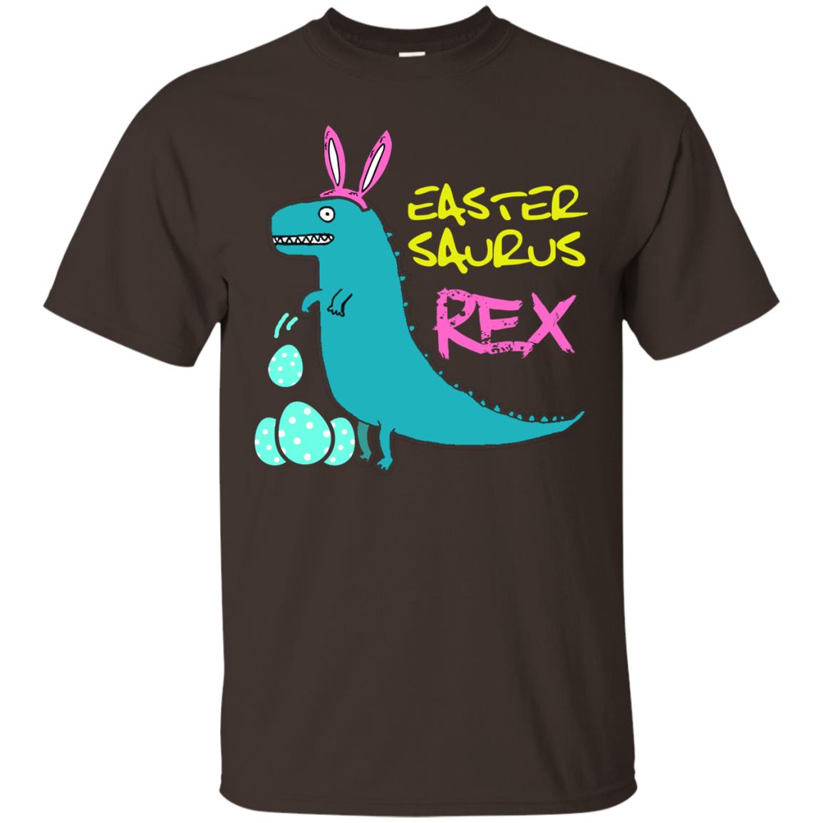 Easter Saurus Trex Bunny Dinosaur T-shirt Dark Chocolate