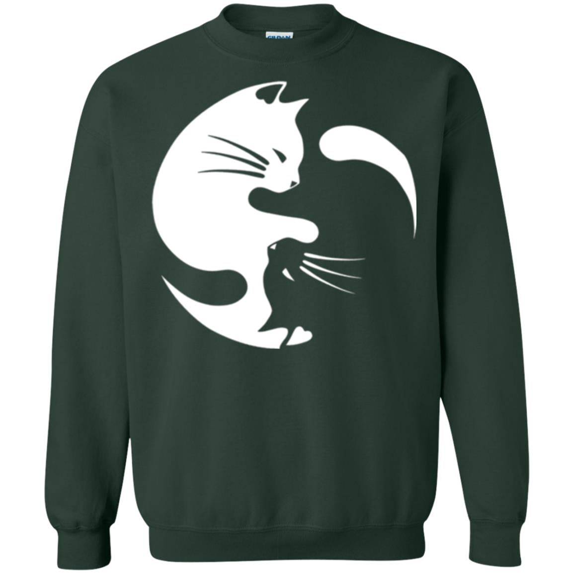 Ying Yang Cat T-shirt Forest Green